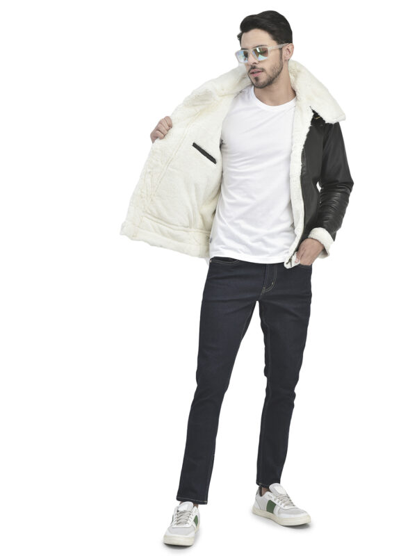 Men’s B2 Bomber Winter Leather Jacket – Faux/Shearling - Image 5