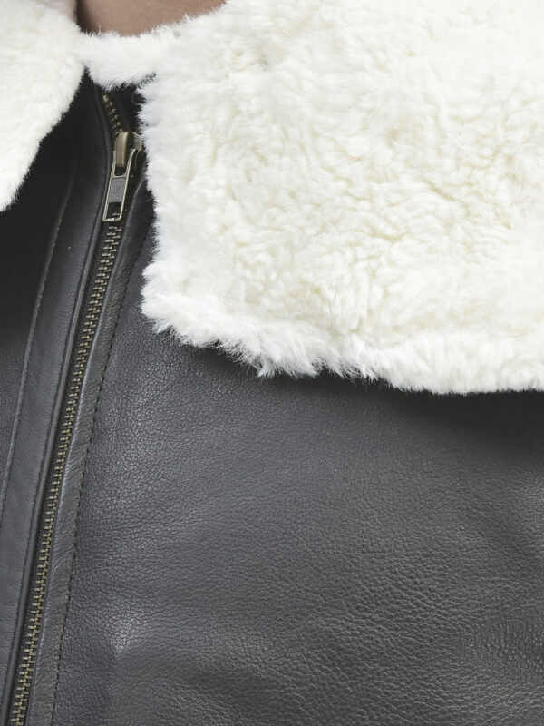 Men’s B2 Bomber Winter Leather Jacket – Faux/Shearling - Image 6