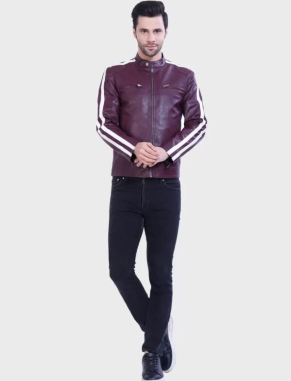 Men’s Racer Leather Jacket – Customizable Top-Grain Sportsman Style with YKK Zippers - Image 5