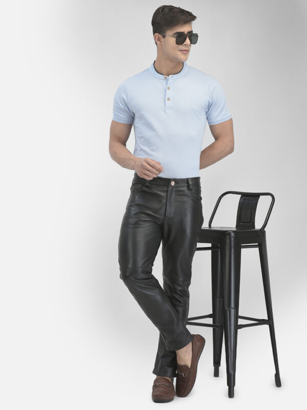 Premium Nappa Leather Pants for Men – Narrow Fit, Custom Color, Button-Up Style - Image 7