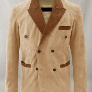 leather blazer dual tone suede blazer