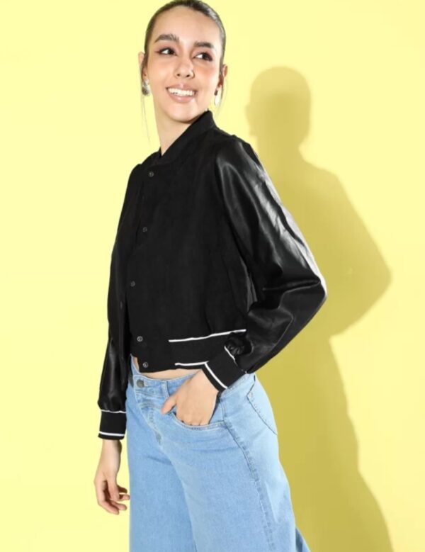 LeatherBlues Women’s Leather Varsity Jacket – Classic Meets Modern Elegance - Image 5