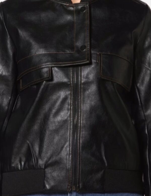 Women’s Custom Leather Bomber Jacket – Premium Windcheater Style with Tailored Fit & Luxe Details - Image 2