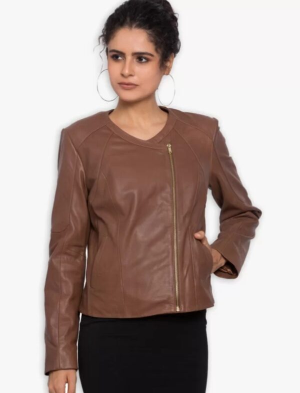 Women's Crop Leather Jacket