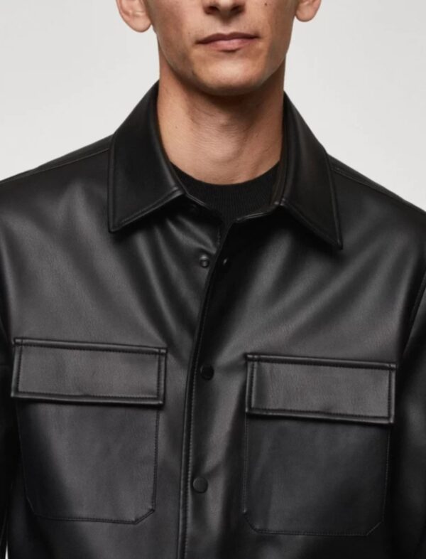 Men’s Minimal Leather Shirt Jacket – Classic & Custom Fit - Image 2