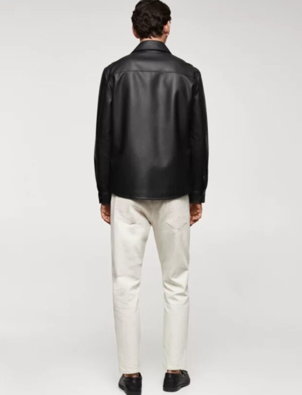 Men’s Minimal Leather Shirt Jacket – Classic & Custom Fit - Image 4