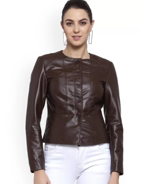 Women's Crop Leather Jacket
