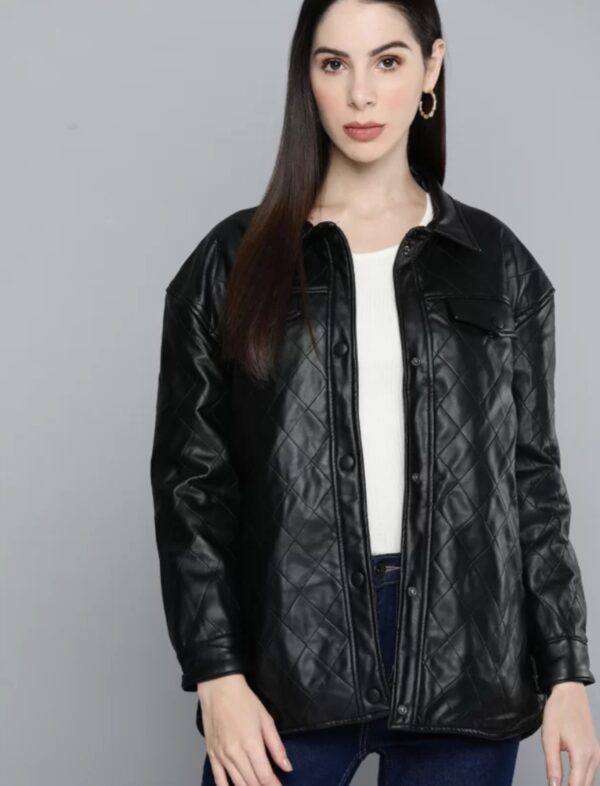 Women’s Quilted Leather Jacket – Modern Luxury in Lightweight Genuine Leather - Image 2