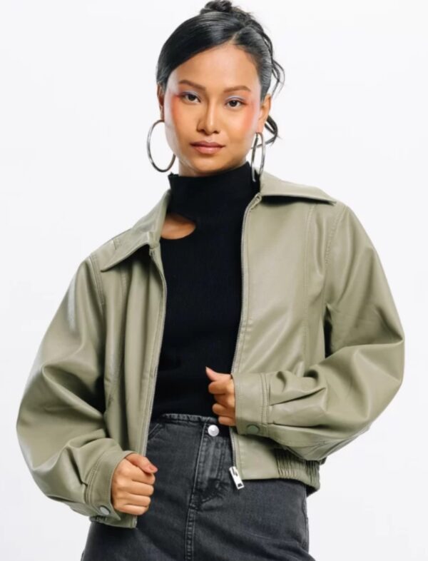 Women's Windproof Leather Jacket: Timeless Elegance - Image 2