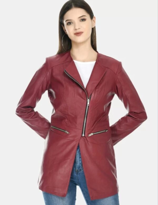 Longline Leather Jacket: