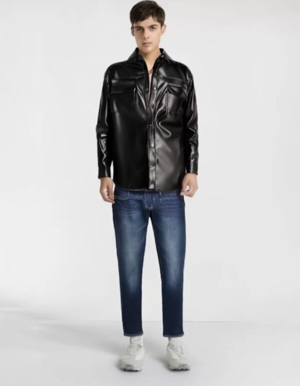 Men’s Shiny Napa Leather Shirt – Premium Snap Button Style | Opulence Redefined - Image 6