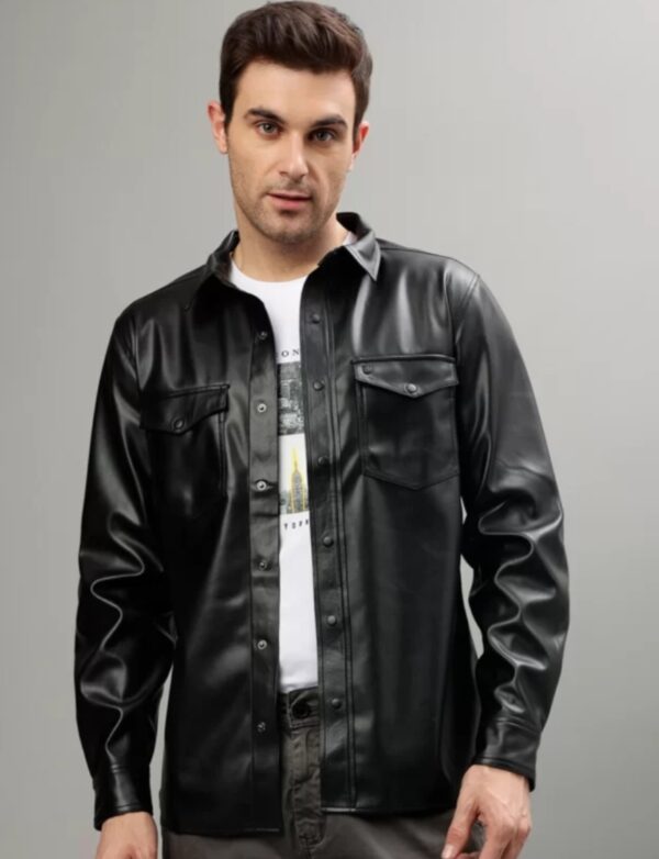 men's leather shirt