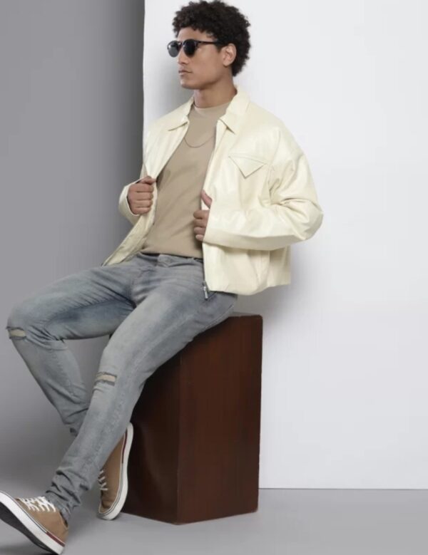 Men’s Designer Crop Leather Jacket – Premium Soft Genuine Leather, Modern Urban Fit - Image 2