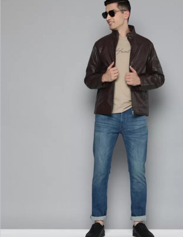 Men's Brown Leather Jacket: Rugged Elegance - Image 4