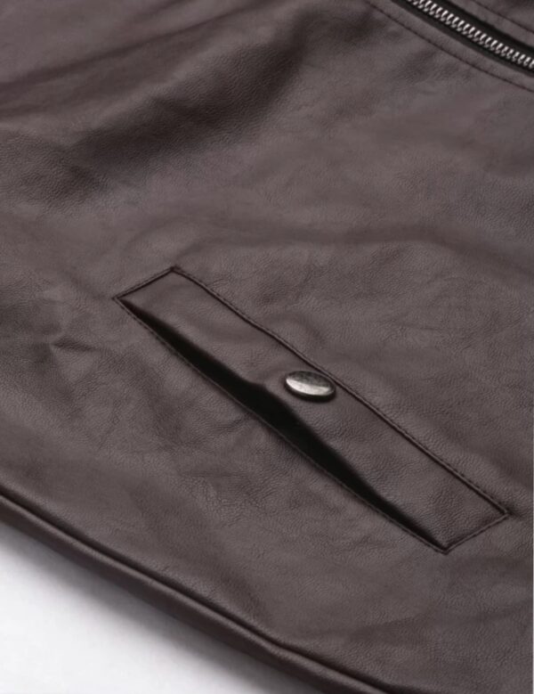 Men's Brown Leather Jacket: Rugged Elegance - Image 5