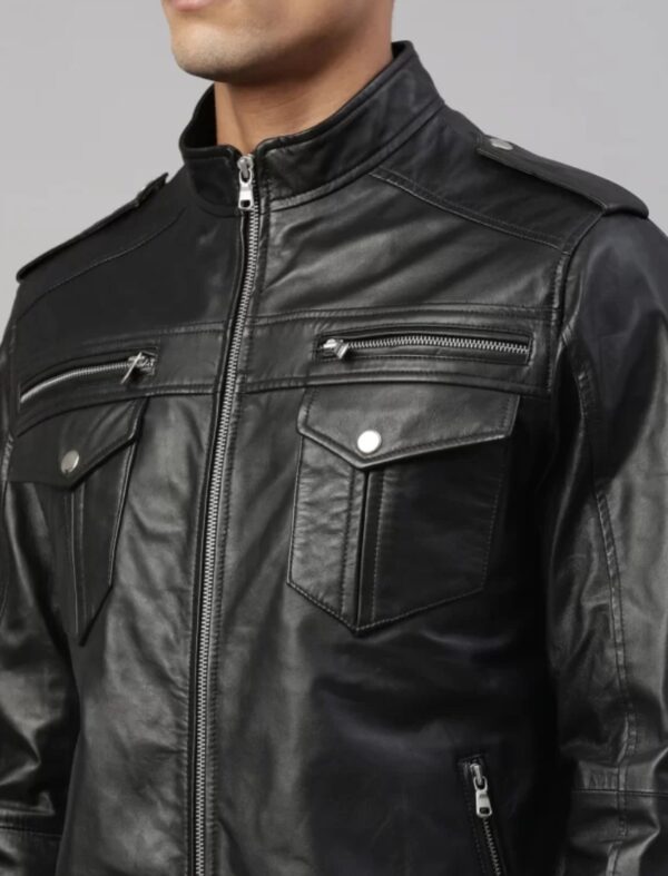 Men's Utility Leather Jacket: Function Meets Fashion - Image 4