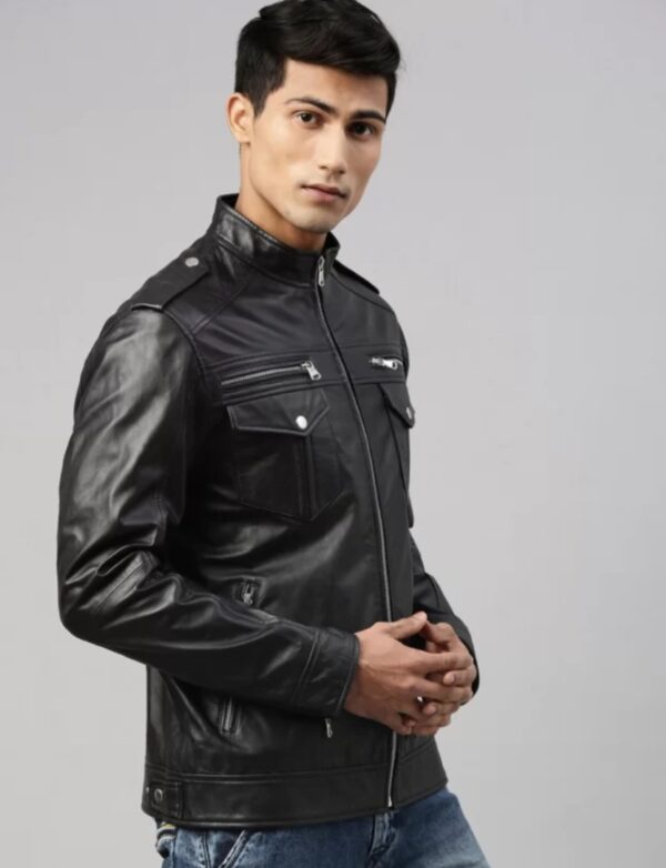 Men's Utility Leather Jacket: Function Meets Fashion - Image 2