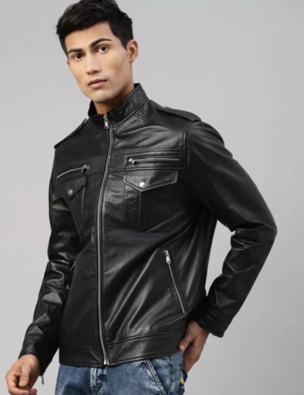 Men's Utility Leather Jacket: Function Meets Fashion - Image 5