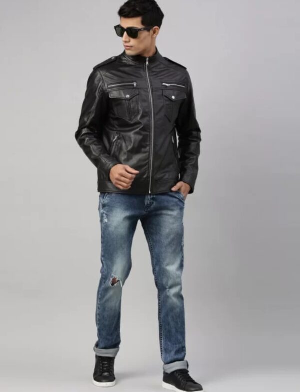 Men's Utility Leather Jacket: Function Meets Fashion - Image 6