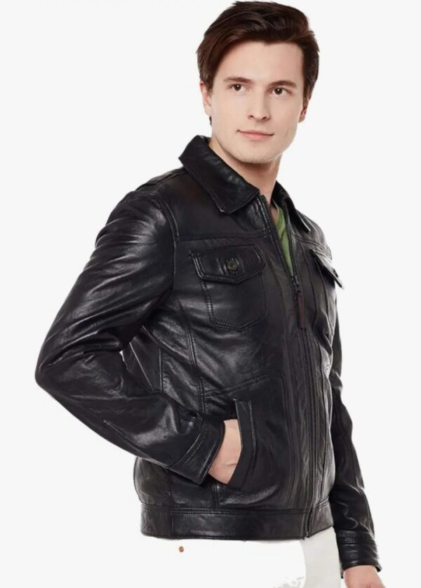The Aviator Leather Jacket for Men – Full-Grain Cowhide, Classic Biker Design - Image 3