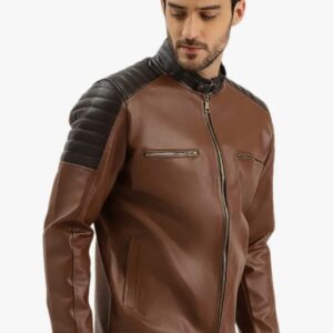 men's brown leather jacket