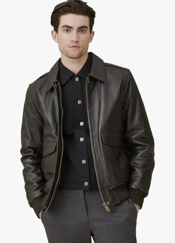 leather bomber jacket