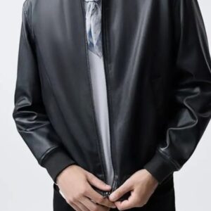 leather bomber jacket