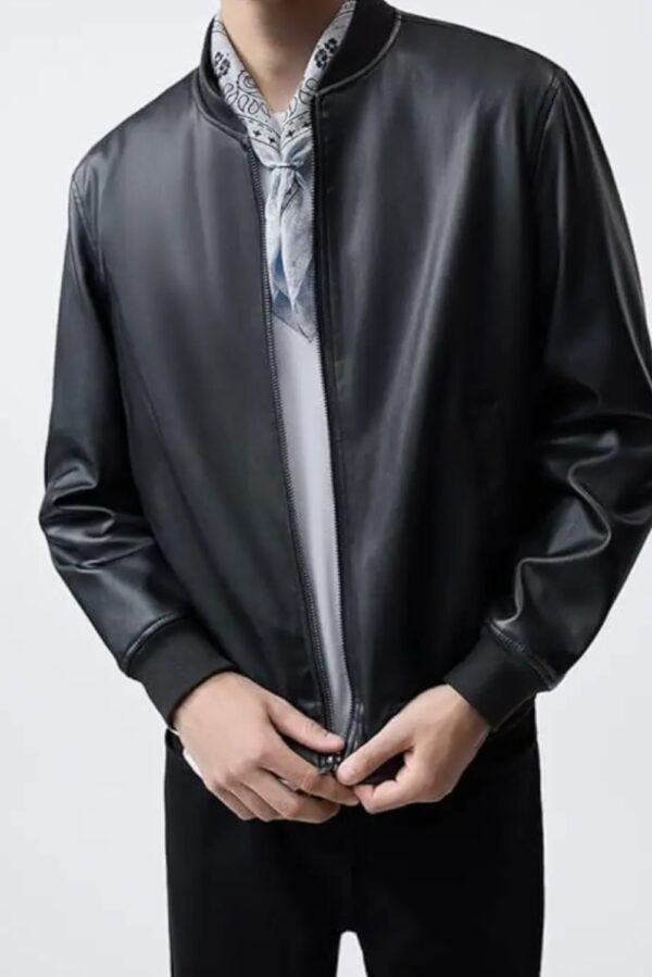 leather bomber jacket