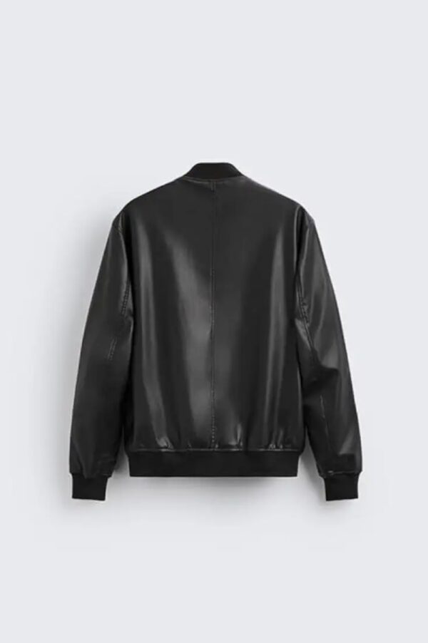 Minimalist Leather Bomber Jacket for Men – Lightweight Luxury with Utility Pockets - Image 4