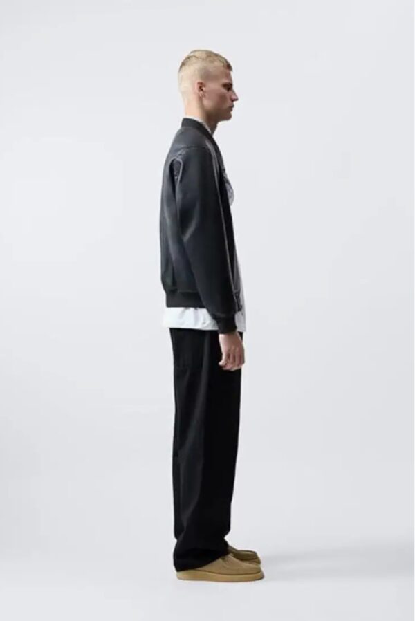 Minimalist Leather Bomber Jacket for Men – Lightweight Luxury with Utility Pockets - Image 6