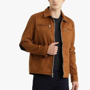 Suede leather jacket for men