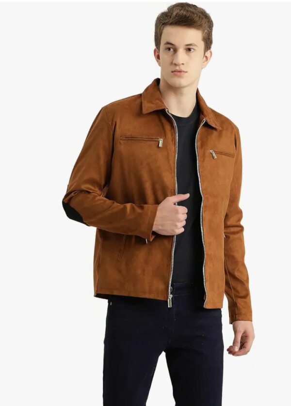 Suede leather jacket for men